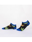 Black short women\'s socks with colorful leaves SD31 - Online store - Boutique